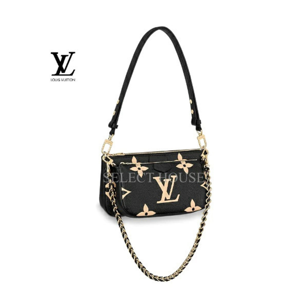 Louis Vuitton Multi Pochette Accessoires bicolor black beige Empreinte leather